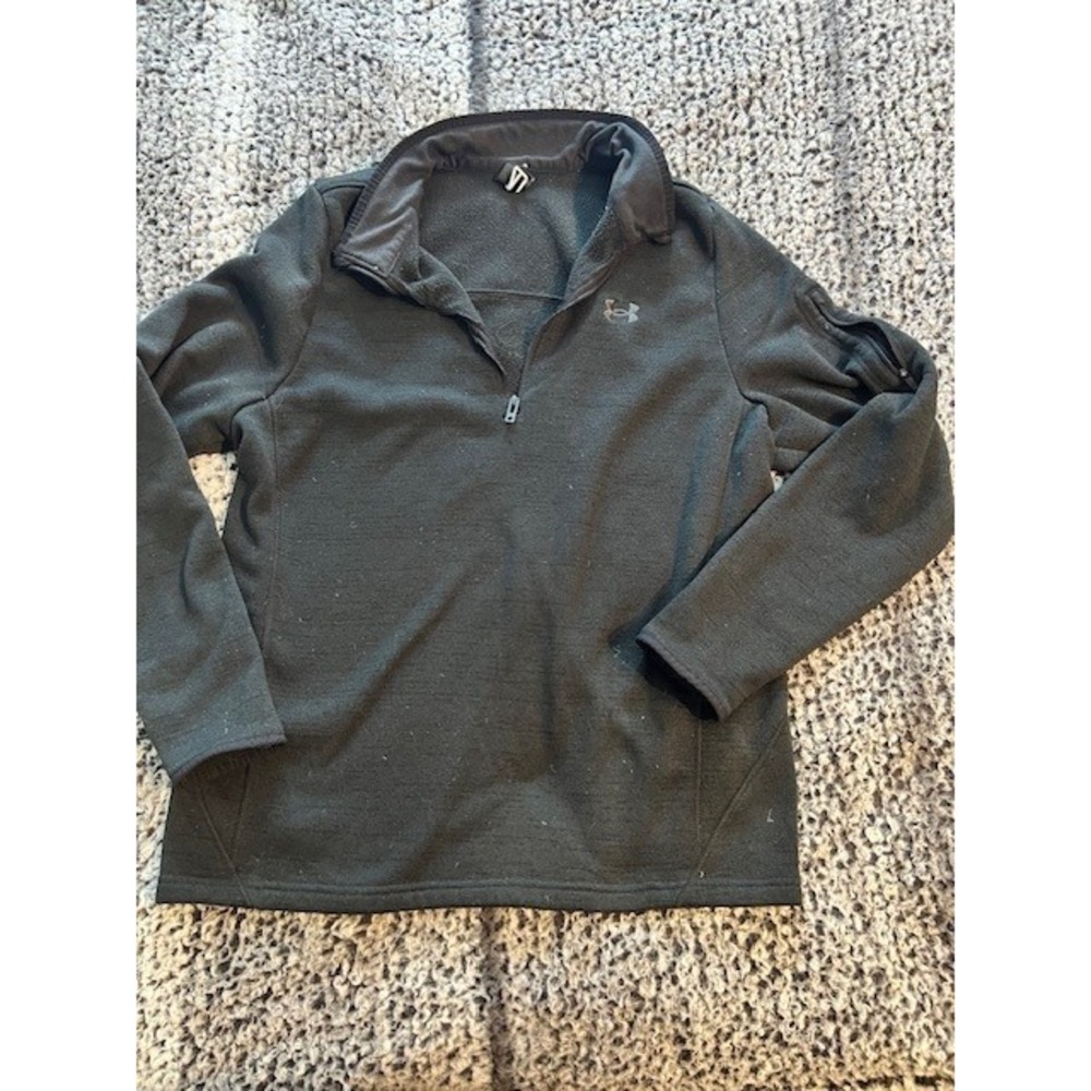 Men's Black Under Armour 1/4 Zip Thermal‎ Pull Over Size XXL
